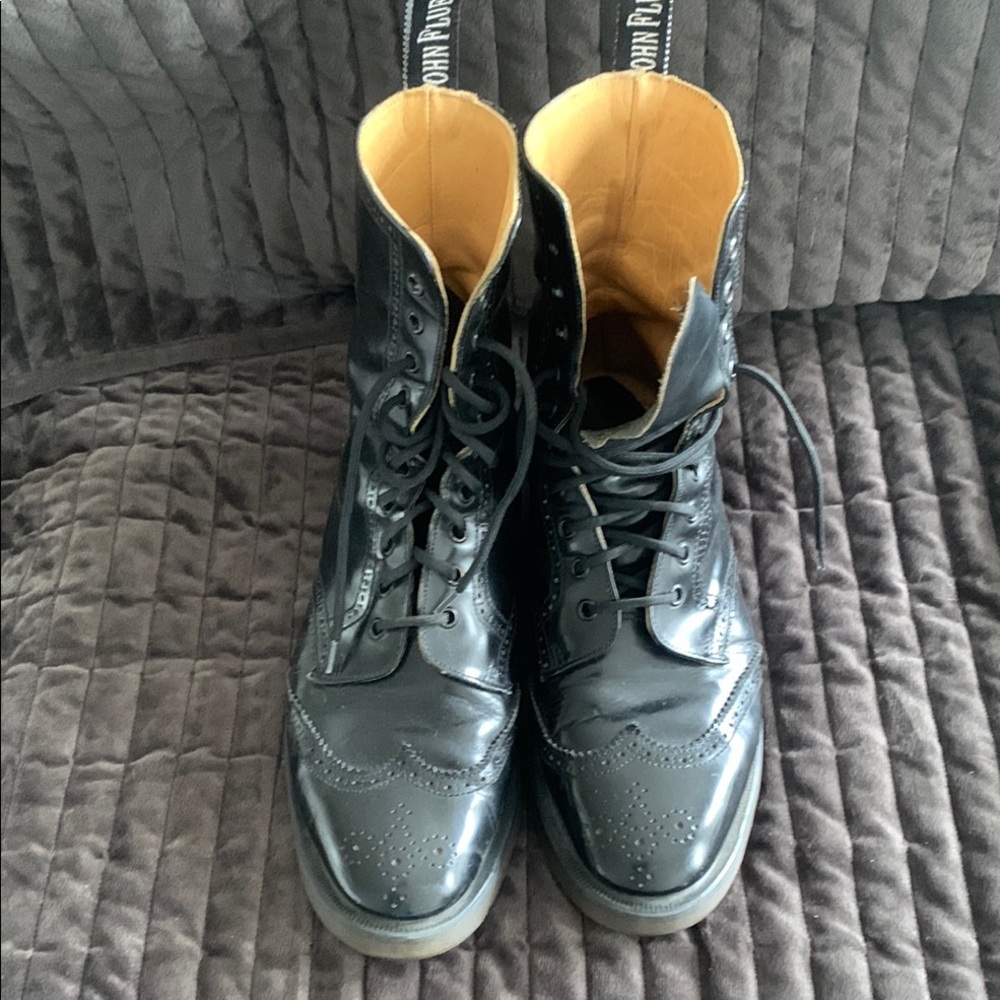 John Fluevog Men's Black Leather Boots